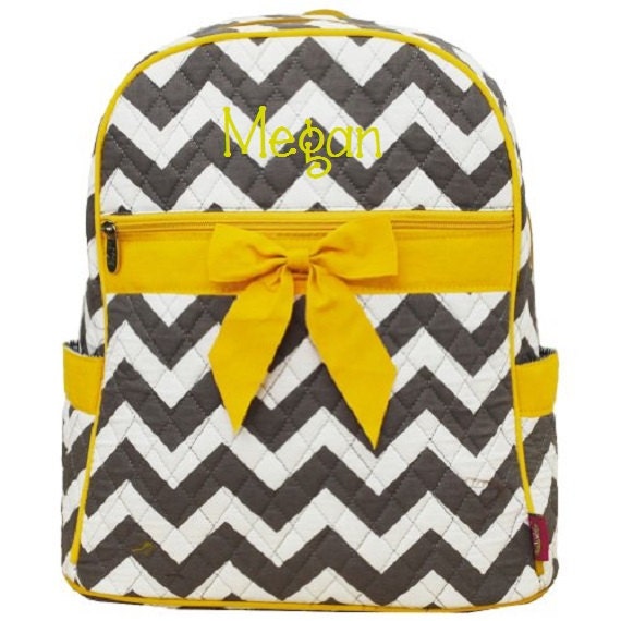 Monogrammed Backpack large quilted chevron sm208