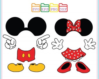 Mickey Mouse Svg and Minnie Mouse Svg,Disney,Svg Dxf Png Eps,Silhouette Studio,Cricut Cameo,Cricut File,Svg Files For Cricut,Silhouete Cameo