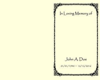 Memorial program | Etsy