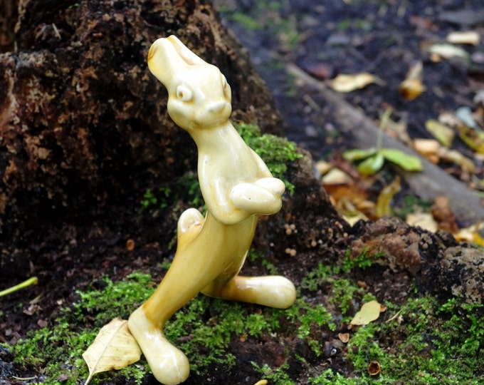 Vintage, ceramic figurine rabbit- antique statuette bunny- collectible large hare- Soviet ceramic figurine rabbit