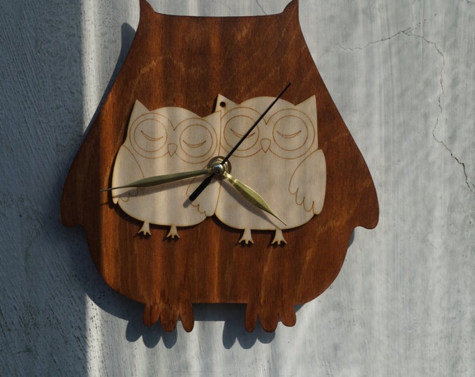 Wall Сlocks Owl Lovers- Rustic Wall Clock- Home and Living- Unique Wall Clock- quartz Movement