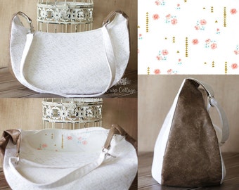 SALE-Hobo Lace and Muslin Swoon Sheena Hand bag with floral arrow lining