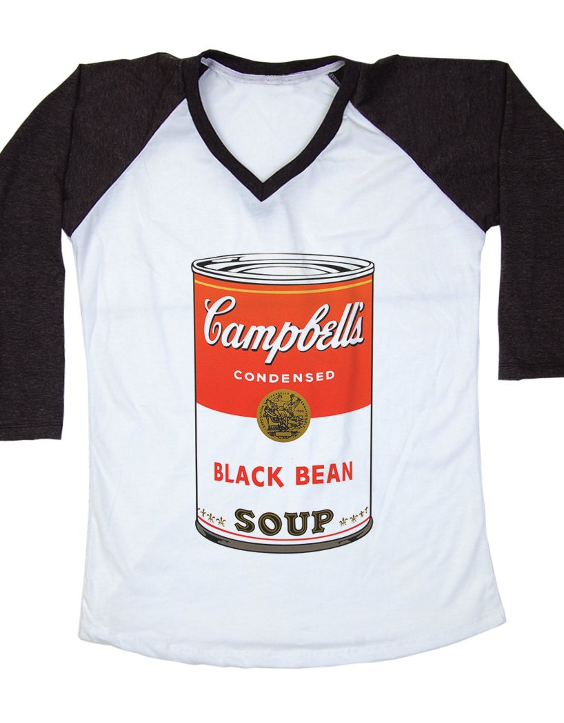 Unisex Andy Warhol Can Campbell's Soup White Baseball T