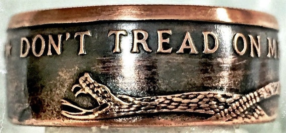 Don't Tread On Me Coin Ring by HeirloomCoinRings on Etsy
