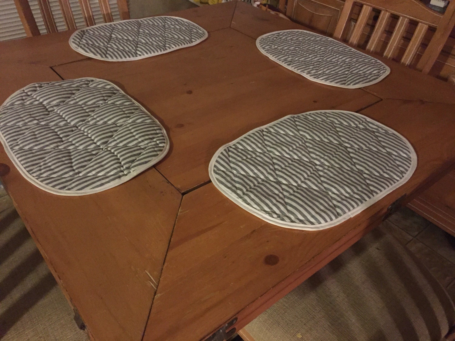 Denim Blue and White Striped Placemats by SimplyCymp on Etsy