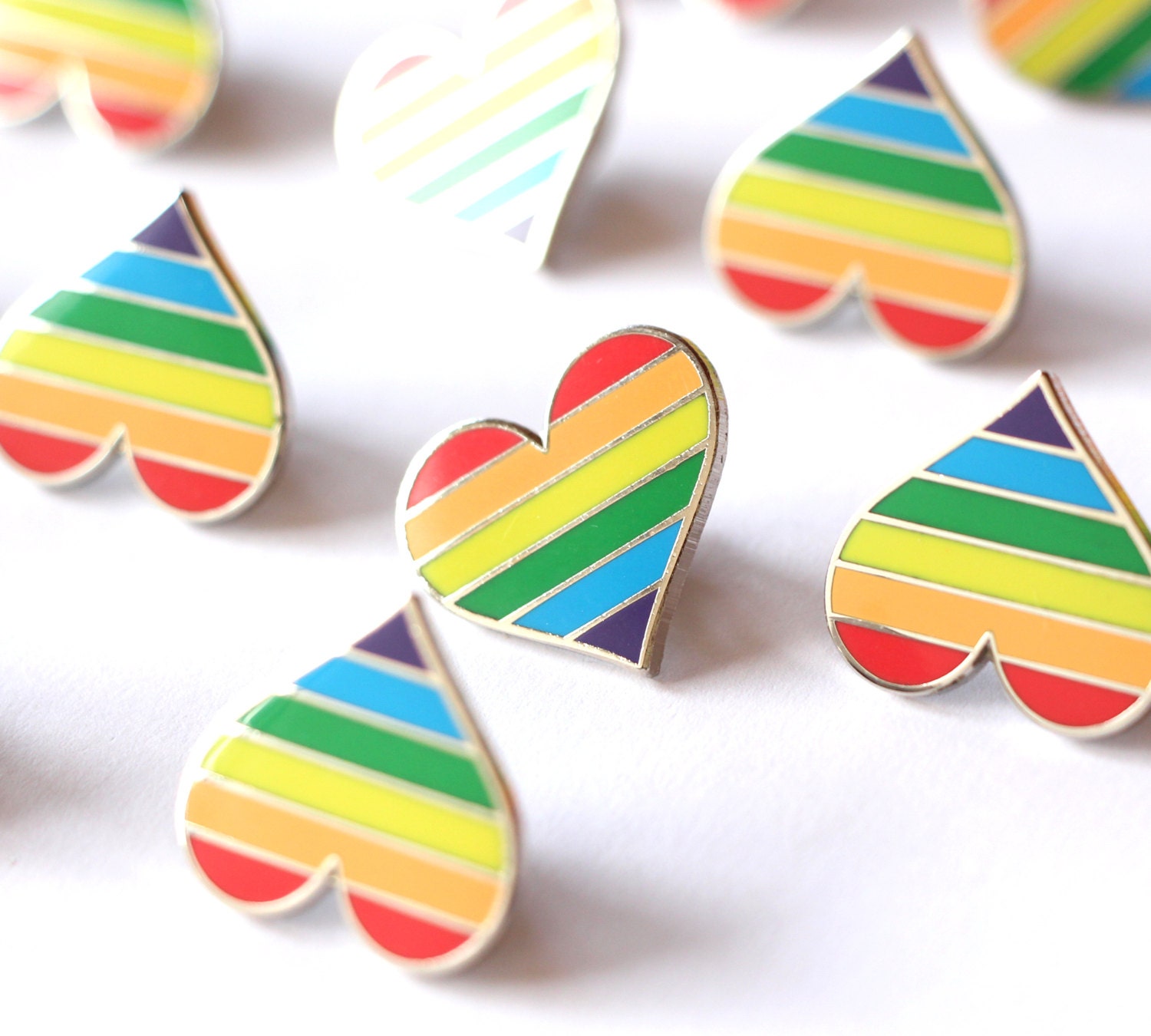 Pride Pin Gay Lapel Pin Button Gay Pin Colorful Heart By Compoco