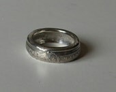 Sterling silver one shilling coin ring
