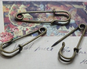 50pcs 50mm UpCycled Safety Brooch Pin Back Supplies Safety pin,Safety Pins Brooch Blanks Findings