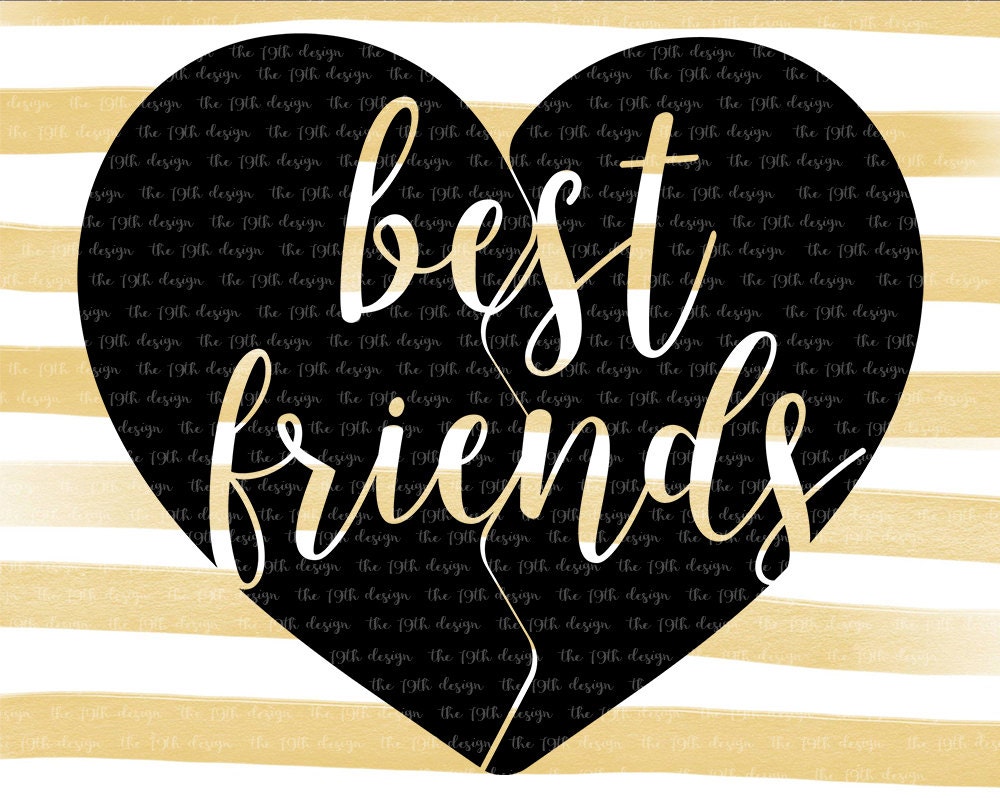Download Best Friends matching couple shirt svg dxf eps png cut