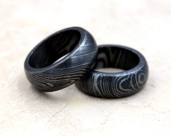 Unique Damascus Steel Men's Ring - Handcrafted Forged 180 Layers - Engagement or Gift - Locally Made - 50% Off Sale
