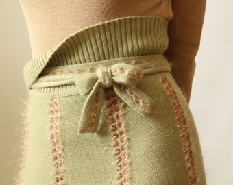 Boho maxi skirt Wool skirt High waisted skirt Spring A-line skirt Long skirt Party skirt Flared skirt Gift for her Knit skirt Bohemian skirt