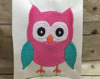 Owl Embroidery Design, Girl Owl Embroidery Design