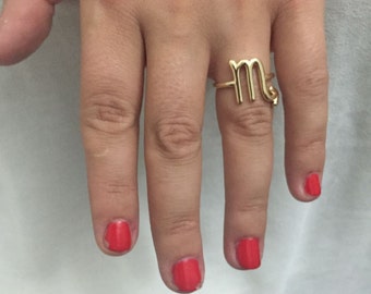 Zodiac Jewelry- Zodiac Sign- Zodiac Ring- Scorpio Jewelry- Scorpio Ring- Horoscope Ring- Astrology Jewelry