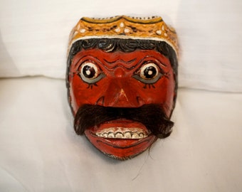 19th Century Java Dieng Mask Wooden Painted Antique Mask