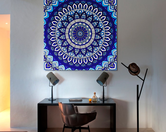 15 Off Coupon On Blue Mandala Wall Art Canvas Mandala Print Canvas Bohemian Living Room Wall Decal Mandala Reverse Mandala By Texelprintart Etsy Coupon Codes