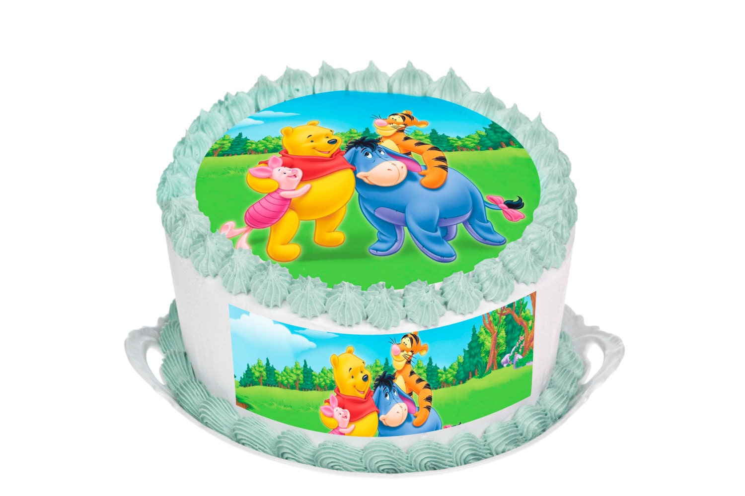 Winnie The Pooh Edible 7.5 Inch Round Cake Topper for 8 inch