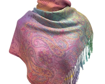 Pashmina Scarf Rainbow Scarf Pashmina Shawl Gift For Her Fashion Accessories Mothers Day Pashmina Scarves Women Scarf