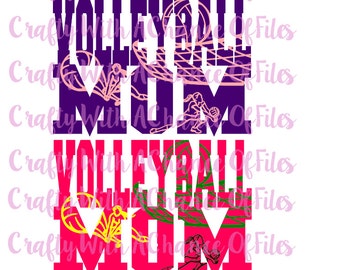 Volleyball Mom SVG Sports Mom SVG Volleyball SVG Mom svg Sports svg Sports Knockout svg Kockout svg Vector png dxf jpg Digital Download