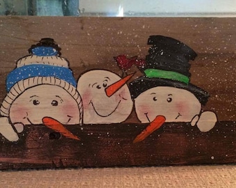 Painted Snowmen | Etsy