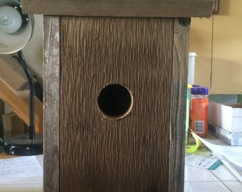 Rustic wood birdhouse