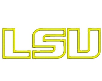 6 sizes LSU Applique Design, Louisiana Applique Designs, Louisiana State University Machine Embroidery Design, Instant Download Pattern