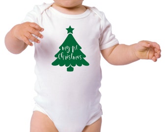Christmas Tree Cut File for Cricut or Silhouette svg, dxf, jpg, pdf Vinyl Decal, My First Christmas, 1st Christmas, Baby's 1st Christmas