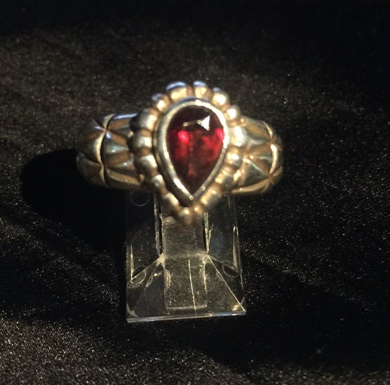 Sterling silver Garnet Medieval Ring.