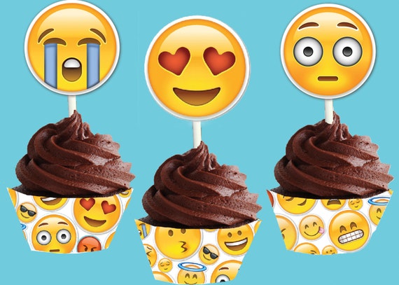 Emoji Birthday Cupcake Wrappers