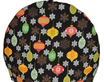 Christmas Ornament Print Cotton Tea Cozy With Heat Reflective Batting