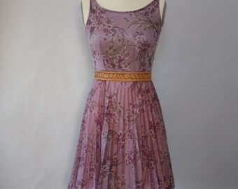 lavender floral tea party dress vintage