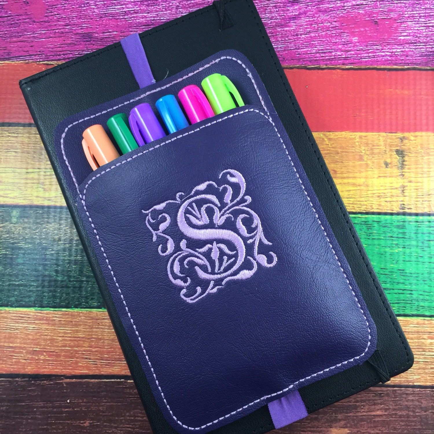 Pen Holder planner band fun planner accessory pen pocket