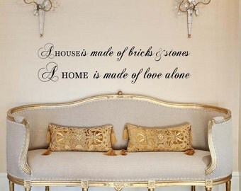 a house is made of bricks and stone but a home is made of love a house is made of bricks and stone but a home is made of love