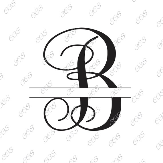 Download Digital Cut File Split Vine Letters Letter B B Monogram