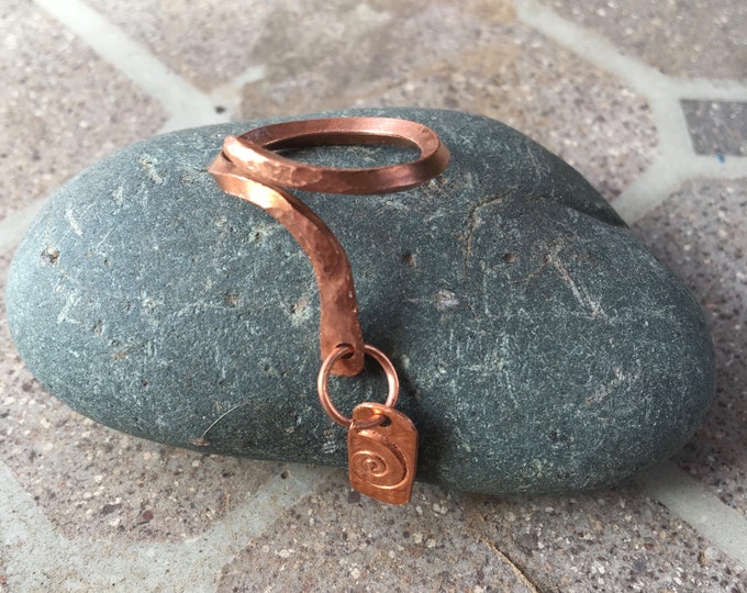 Copper Ring & Yoga Ring * Adjustable Wire Ring * Dangle Ring * Spiral Stamp