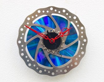Clock made from a recycled Bike brake Disk