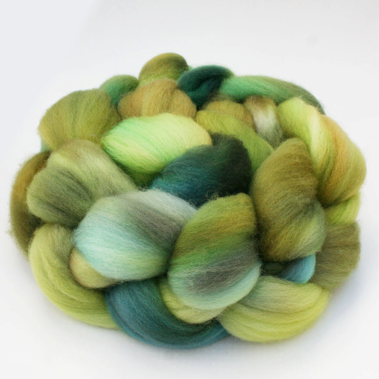 Polwarth Wool Spinning Fiber 4 oz Greenglow