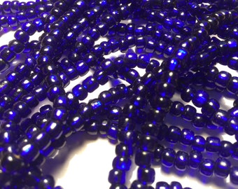 Vintage Glass Beads (80)(4-5mm) Handmade Cobalt Spacer Beads