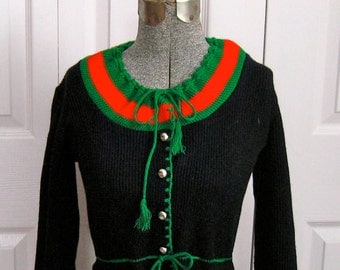 Bavarian Trachten Sweater . Bavarian Cardigan . Traditional Bavarian Cardigan . dirndl sweater . German Folk Sweater XS/S