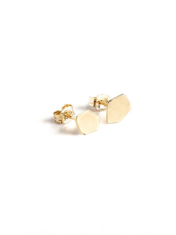 18K gold stud earrings 18K gold post earrings solid gold