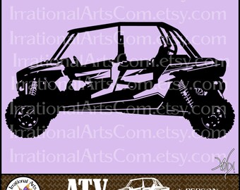 ATV Off-road Vehicle 4 person - 1 eps & 1 svg Vinyl Ready Image and 1 png clipart graphics files {Instant Download}