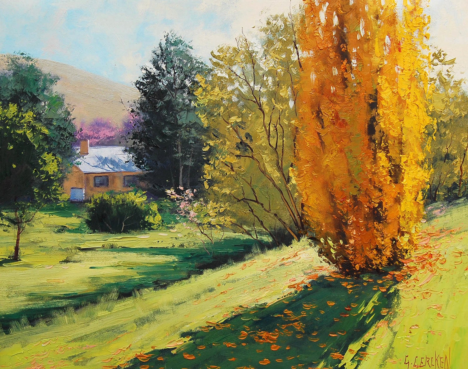 Poplar autumn Trees landscape fine art by Graham Gercken