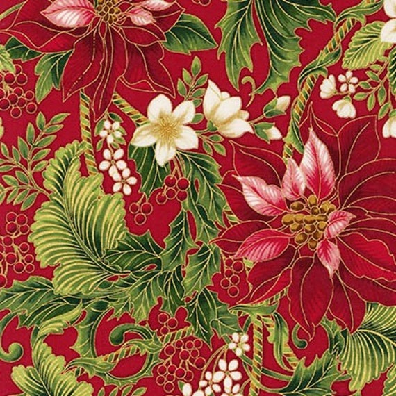 Robert Kaufman Metallic Holiday Flourish 9 15763 by JordanFabrics