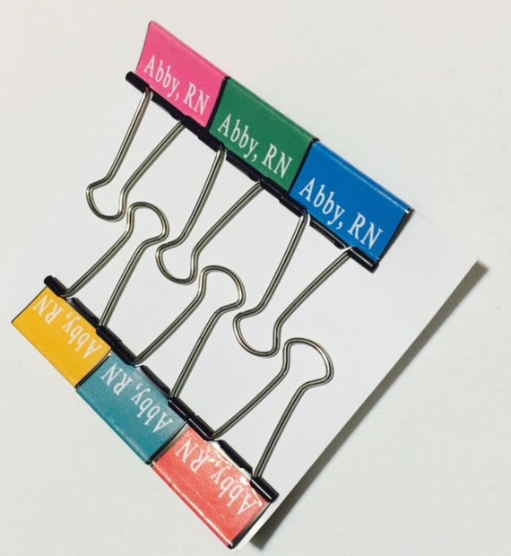 Nurse Personalized Binder Clips Gift for Nurses Students