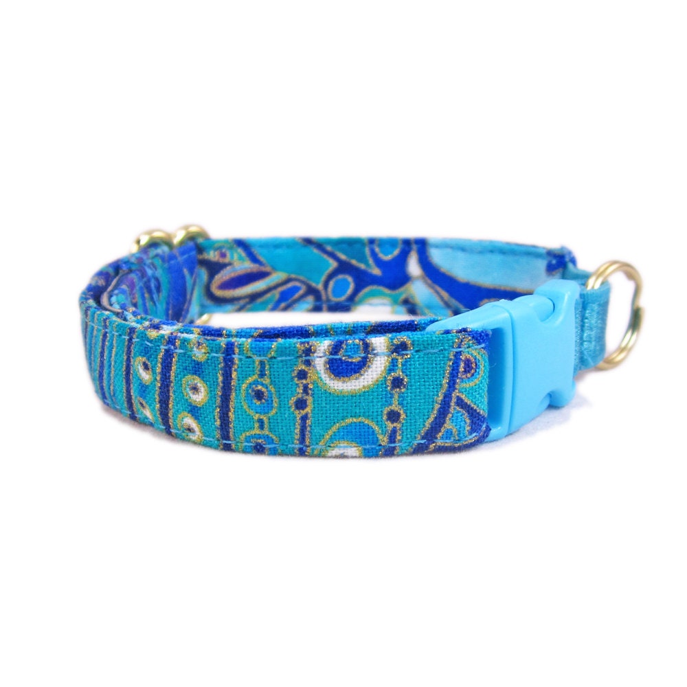 Cat Collar with Elastic Blue Cat Collar Safety Cat Collar