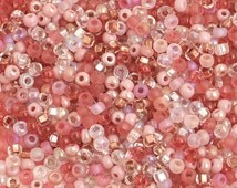 Lot De Perles De Rocaille Rouge Mat N°14 - Environ 20 Grammes - Occasion