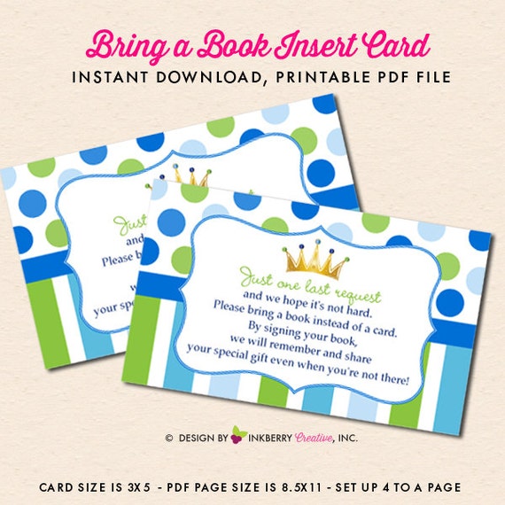 Little Prince Baby Shower - Printable Bring a Book Instead ...