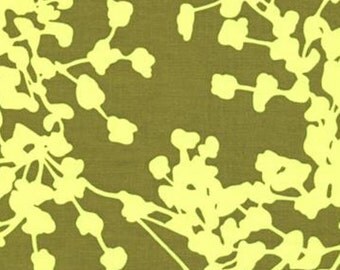 Amy Butler AB-07 Belle Coriander Olive Quilting 18" BTHY Rowan Westminster Half Yard 18" Quilt Fabric HY Full Bloom Blossoms Nature
