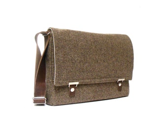 13" / 15" / 17" MacBook Pro messenger bag - brown tweed