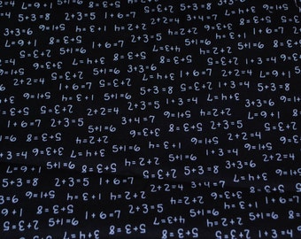 Fat Quarter Cute School Chalkboard Math Fabric