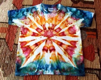 Youth XS Tie Dye T-shirt - Ice Dye - Watercolor Burst - Ready to Ship